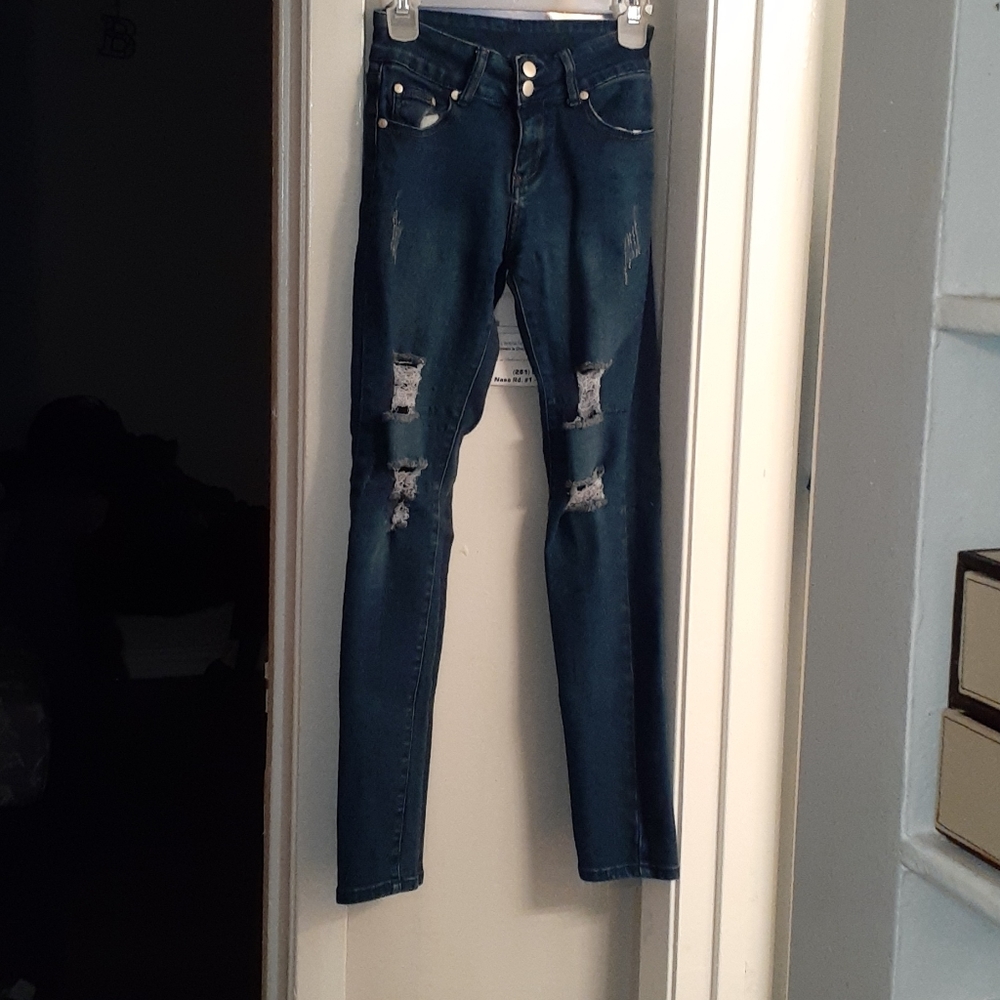 Dark blue jeans